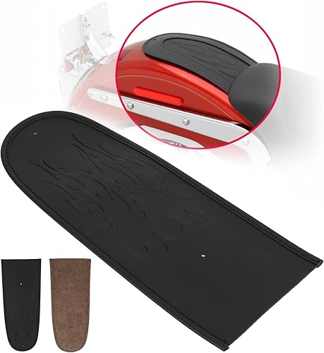 Miniatura 3 de Decoración de guardabarros de motocicleta, babero trasero de cuero sintético negro, protector de guardabarros de motocicleta, cubierta de