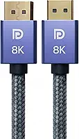 Cabo DisplayPort 1.4 8K Ultra Resistente 1,5M Blindado Trançado, 32.4Gbps, Freesync/Gsync 1080P@240Hz, 2K@165Hz, 4K@144Hz, 8K@60Hz, Conector Ouro 24K, Compatível Projetor, PC, TV, Games