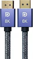 Cabo DisplayPort 1.4 8K Ultra Resistente 1,5M Blindado Trançado, 32.4Gbps, Freesync/Gsync 1080P@240Hz, 2K@165Hz, 4K@144Hz, 8K@60Hz, Conector Ouro 24K, Compatível Projetor, PC, TV, Games