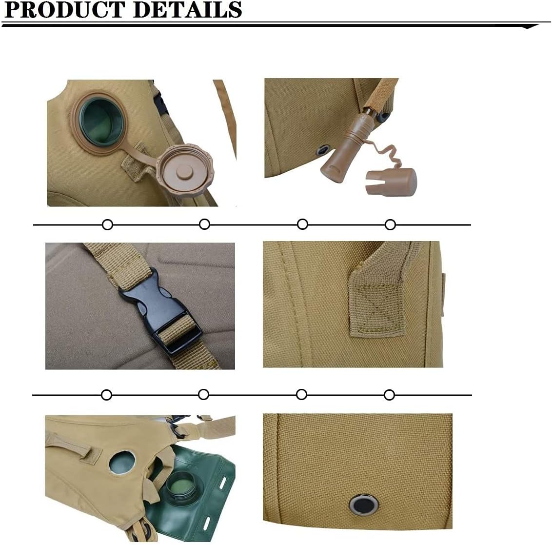 Tryway Tactical 3L Bladder Water Bag Camel Backpack for Hiking Outdoor Camping Military Portable Hydration Packs Hiking Pouch Water Bag