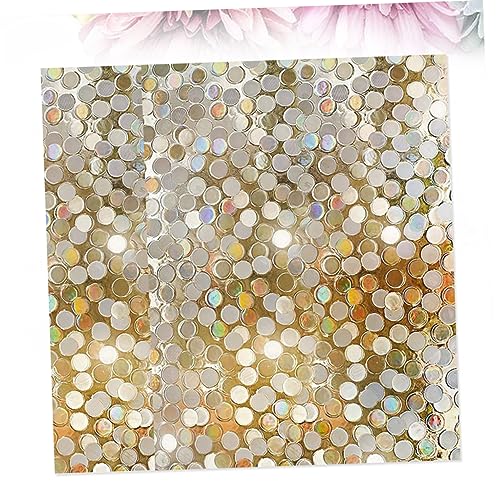 Vinilo decorativo para ventana con diseño de lentejuelas doradas miniatura 6