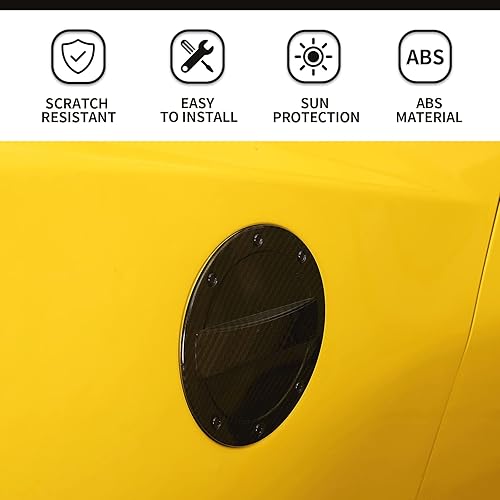 Miniatura 10 de Hoolcar Tapa de gasolina para puerta de llenado de gasolina para Chevrolet Camaro 2017-2022, color negro