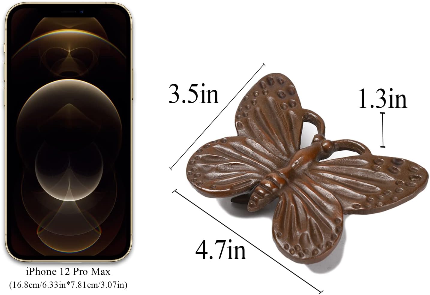 BRASSTAR Brass Butterfly Statue Delicate Modelling Interior and Exterior Decoration Suitable for Placing Study Garden Lawn Balcony TQGJPT408