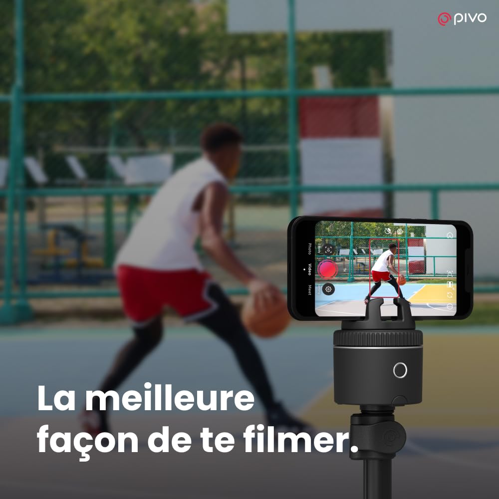 Pivo Équestre Pod Support de Téléphone Intelligent, Suivi Automatique des Chevaux, 6 Vitesses, Rotation à 360° pour Vidéo avec Télécommande (Black)