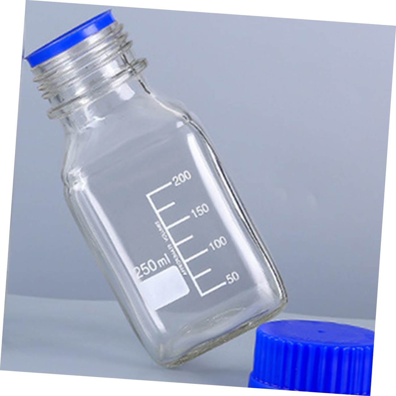 2 Piezas Botellas de Vidrio de Laboratorio Transparentes con Tapa Frascos de Muestra con Boca Ancha y Líneas de Graduación Pack de Unidades para Almacenamiento y Organización