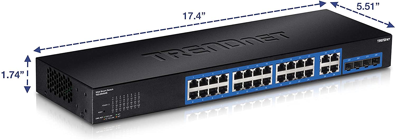 TRENDnet 28 Port Gigabit Web Smart Switch Noir