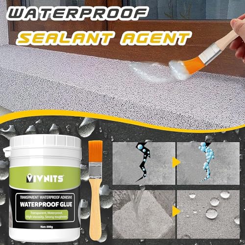 Image of Roof Water Leakage Solution, Transparent Waterproof Glue, Roof Waterproofing, Waterproof Coating, Water Proof Glue, Crack Seal, Seepage Wall Solution Bathroom Wall Tile Window (3 Pack / 900GM)