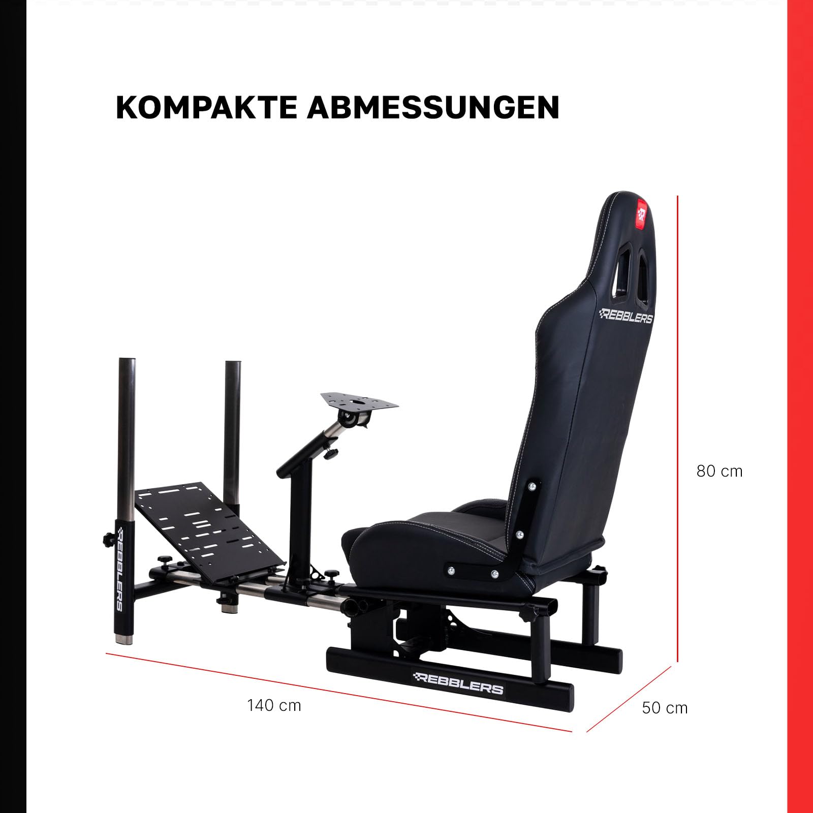PRO SIM Racing Cockpit Verstellbarer Rennsitz Formula bis GT und Rallye Schwarz