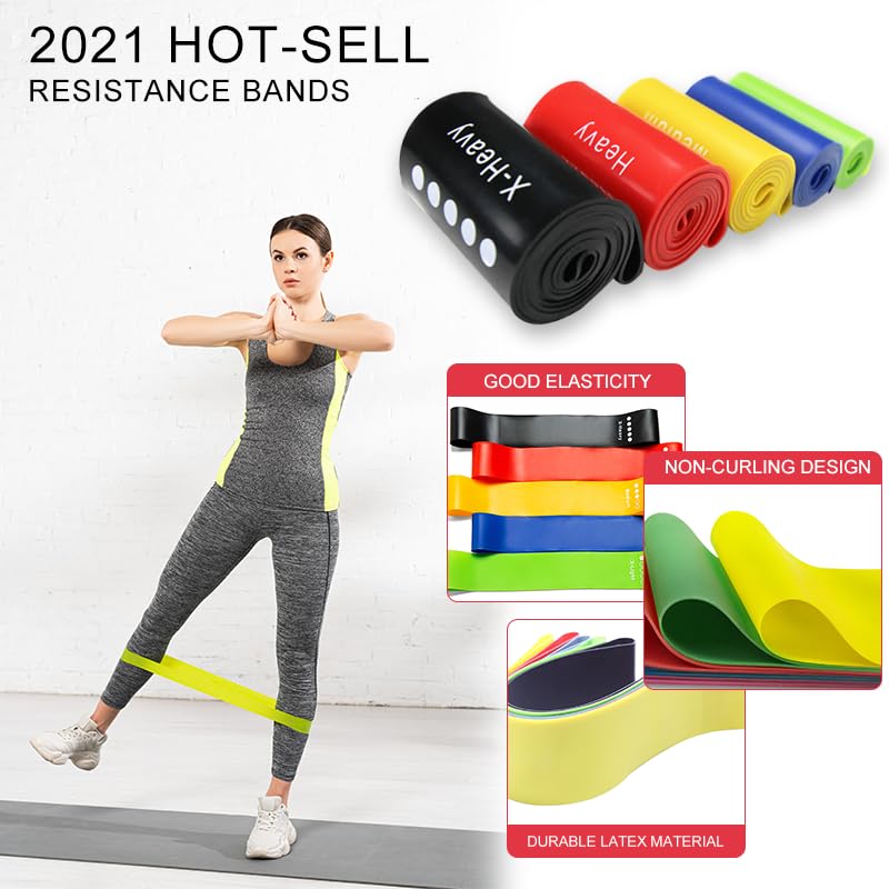 Set 5 Elastici Fitness - Fasce Di Resistenza Per Allenamento, Pilates E Glutei - Foto 5