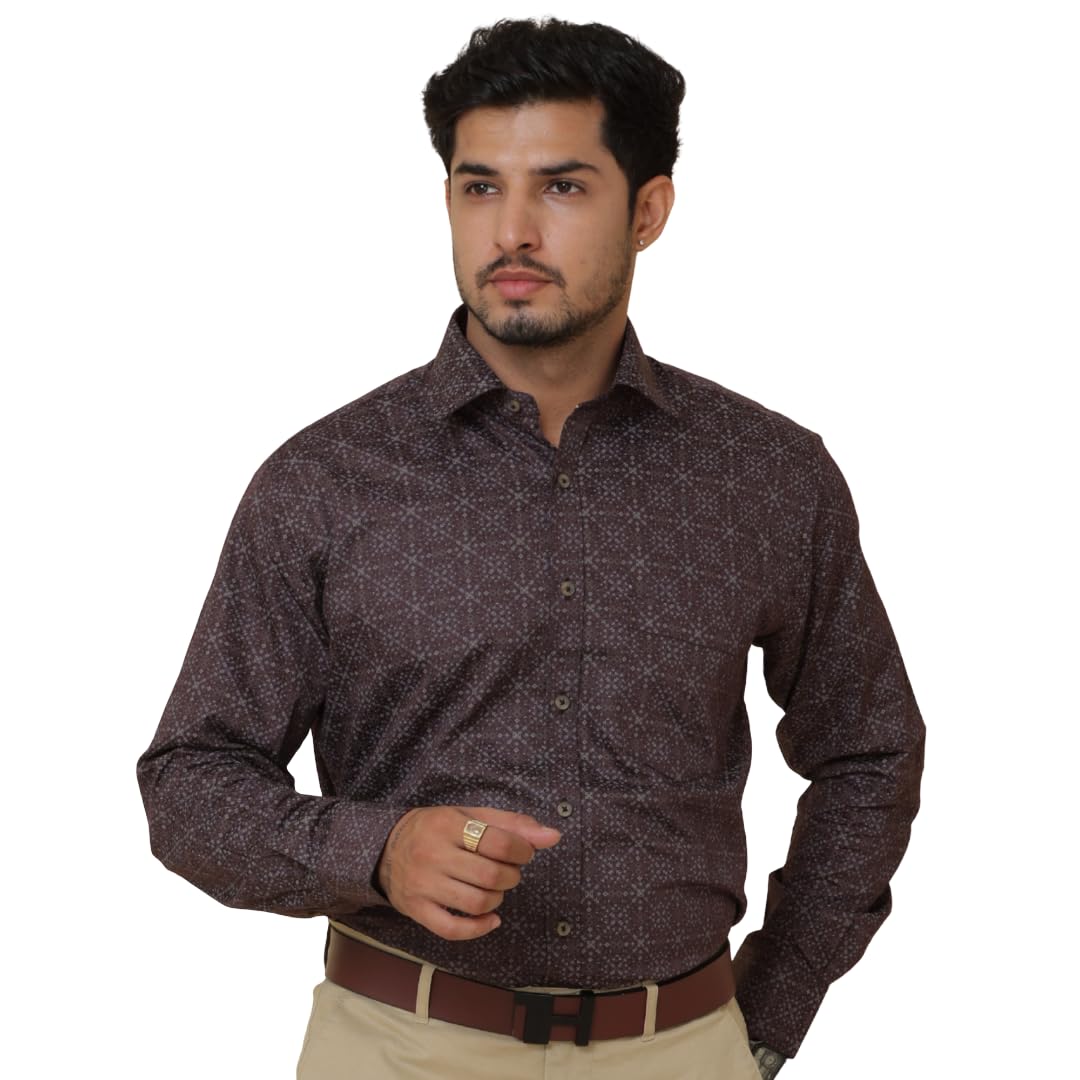 Men's Pure Cotton Printed Shirt | Stylish Regular Fit Full Sleeve Casual & Formal Wear | Comfortable Daily Office Shirt for Men | Trendy Plain & Printed Design-image-21