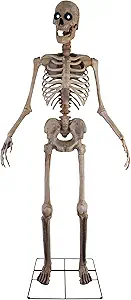 Haunted Hill Farm Motion-Activated 8-Ft. Tall Towering Skeleton, Plug-in Talking Scare Prop Animatronic for Indoor or Covered Outdoor Creepy Halloween Decoration