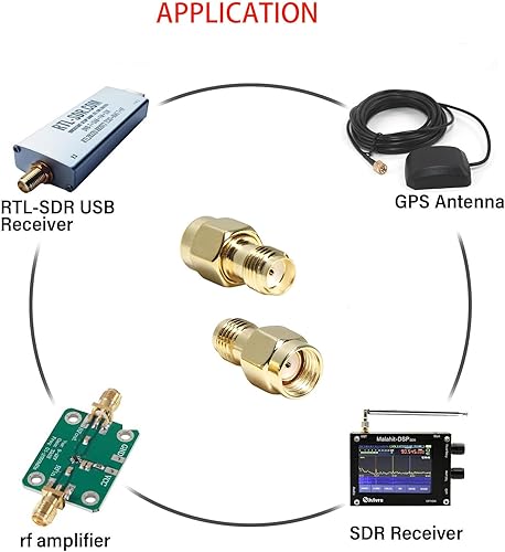 Miniatura 4 de DHT Electronics Adaptador coaxial coaxial SMA hembra a RP-SMA macho 2PCS