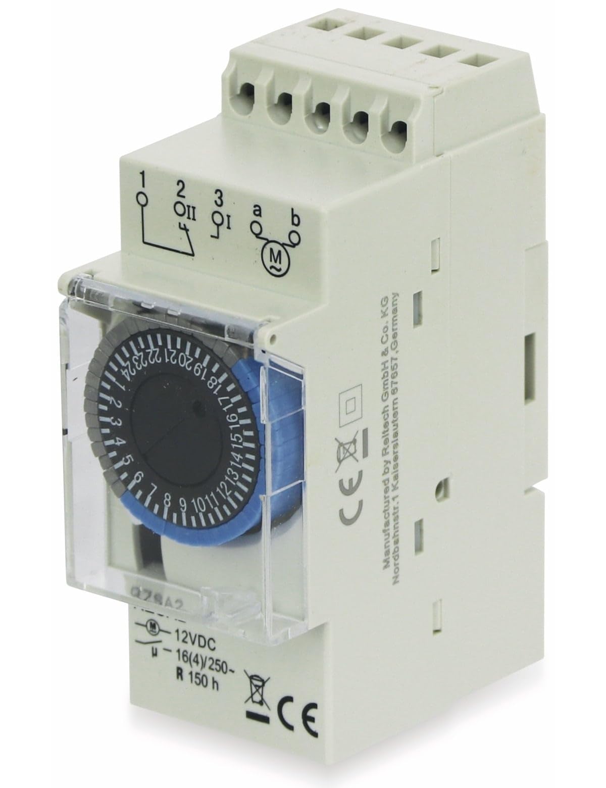 Programator czasowy RELTECH RZSA2, 12 V, szyna DIN, analogowy