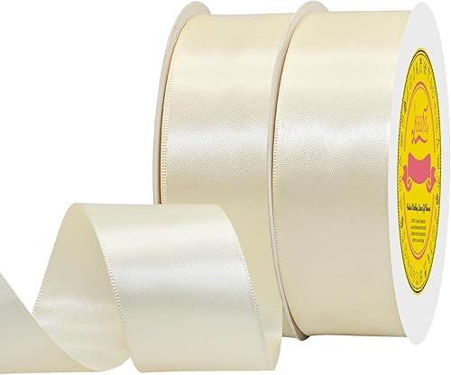 Miniatura 259 de Cinta de satén verde esmeralda de doble cara de 1-1/2 pulgadas x 50 yardas, cinta de poliéster verde esmeralda para envolver regalos, muy adecuada