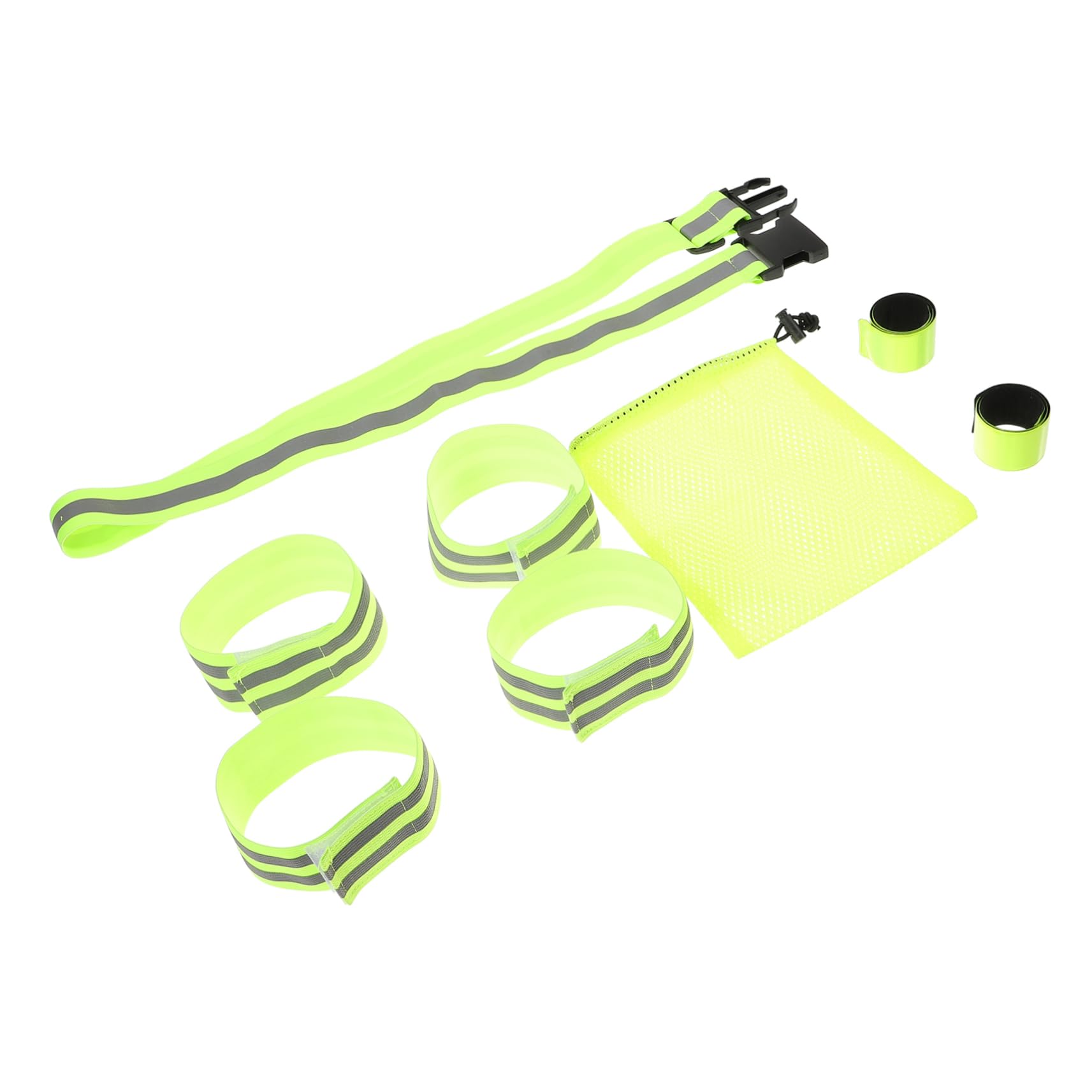 BESTonZON Reflektierender Gürtel Gesetzt Armbänder Mit Reflektierenden Bändern Laufgürtel Reflektierende Bänder Handgelenksbänder Elastisches Gurtband Grün