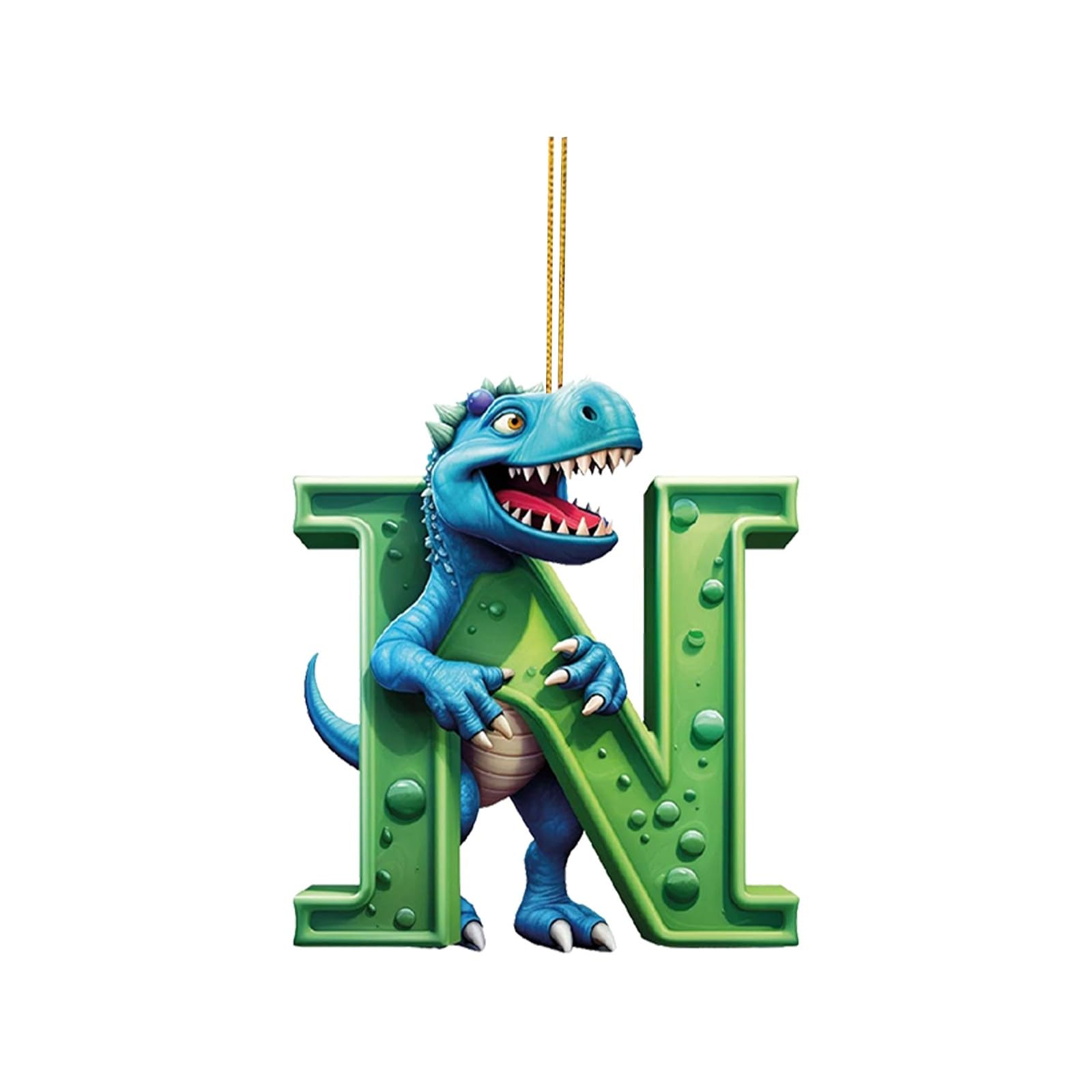 Jmwedia N Prime Dinosaur 26 English Letters Christmas Tree Decorations, Alphabet Letter Pendant, Tree Hanging Ornament, Home Party Decor