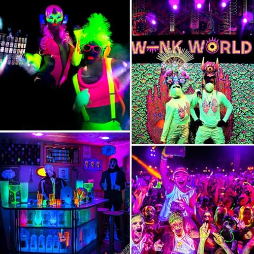 Image of BR30 Black Light Bulbs UV, 18W, 385-400nm Wavelength, 2-Pack for Glow in The Dark, Fluorescent Posters, Halloween, Christmas, Body Paint.