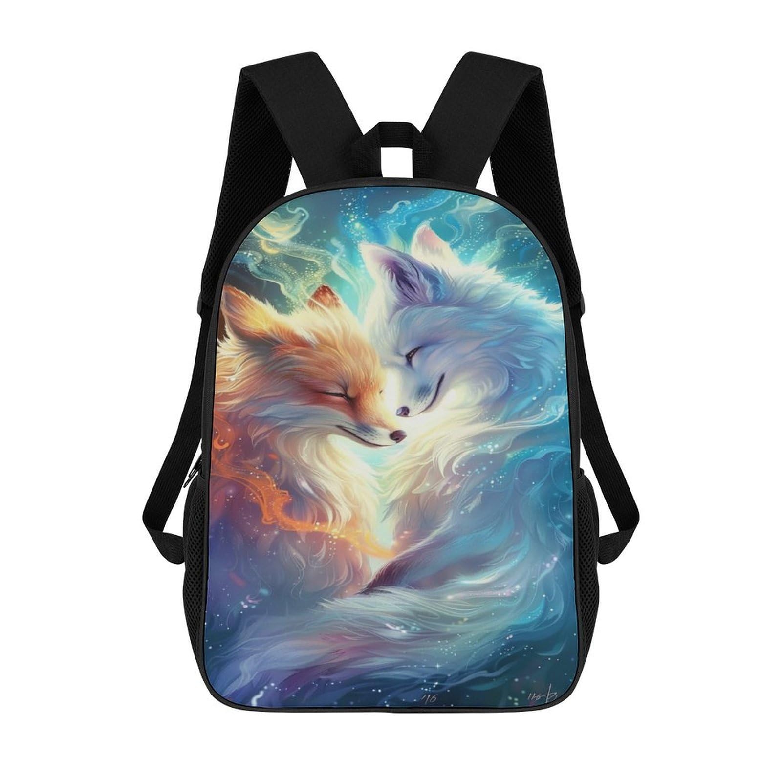 Tnfhsoft Unisex Kids Cute White Foxs Backpacks Kids School Backpack School Bag 3D School Bag For Boys Womens Elementary And Middle School Students,Gifts For Boys And Girls 17Inch