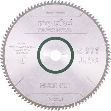 Metabo 628091000 Multi Cut Professional Circular Saw Blade For Multi Materials 305 x 30, Z96 FZ/TZ 5  neg