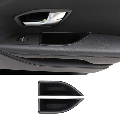 Caja de almacenamiento de puerta de reposabrazos interior de plástico ABS negro para Land Rover Range Rover Evoque 2011-2015