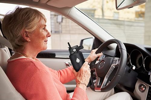 Miniatura 7 de SENDESTAR - Botella de agua de 0,9 L, 2 tapas (tapa con pajita), boca ancha de acero inoxidable aislada al vacío, doble pared, mantiene los líquidos