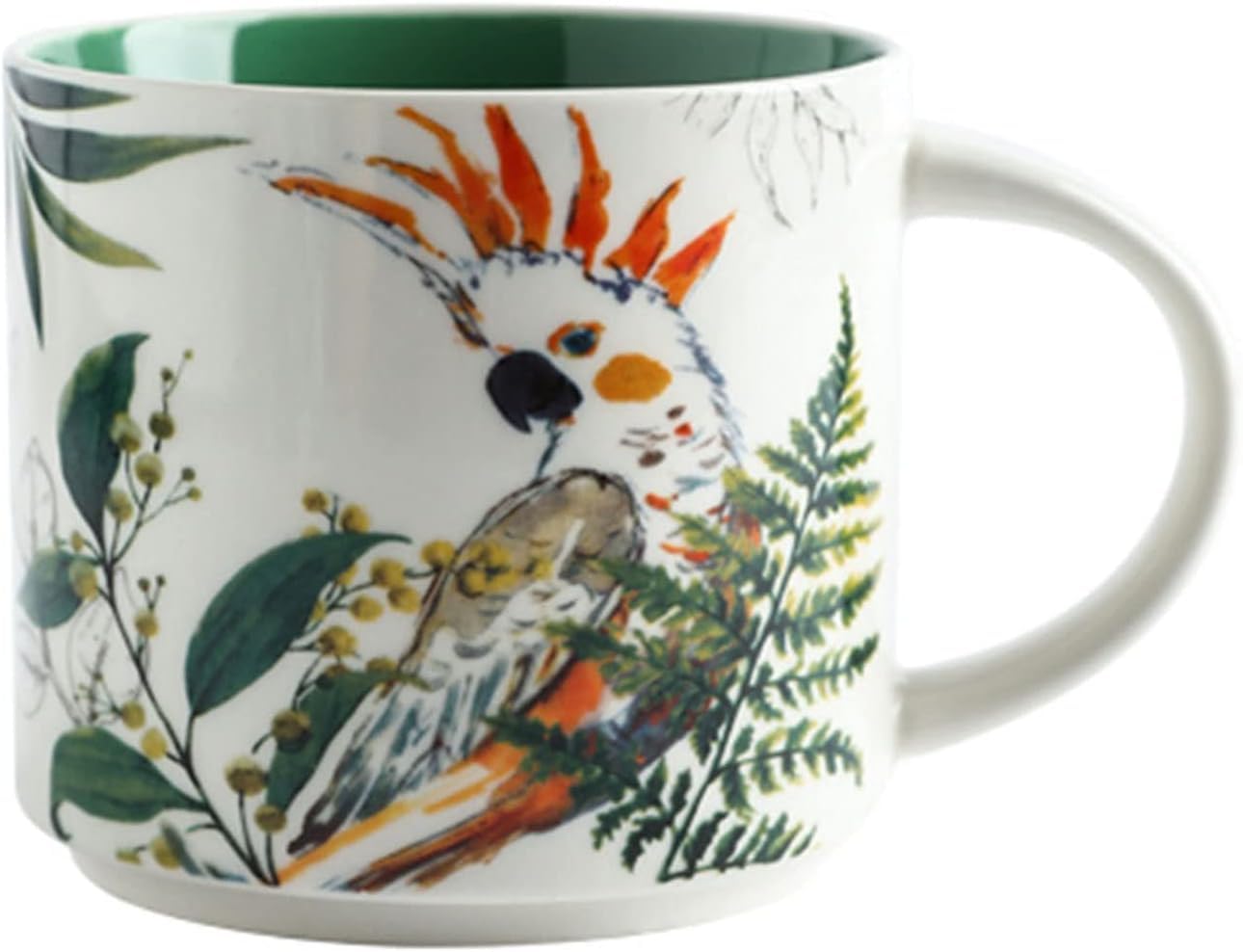 Grande tasse en céramique style polonais avec grande poignée ergonomique bleue