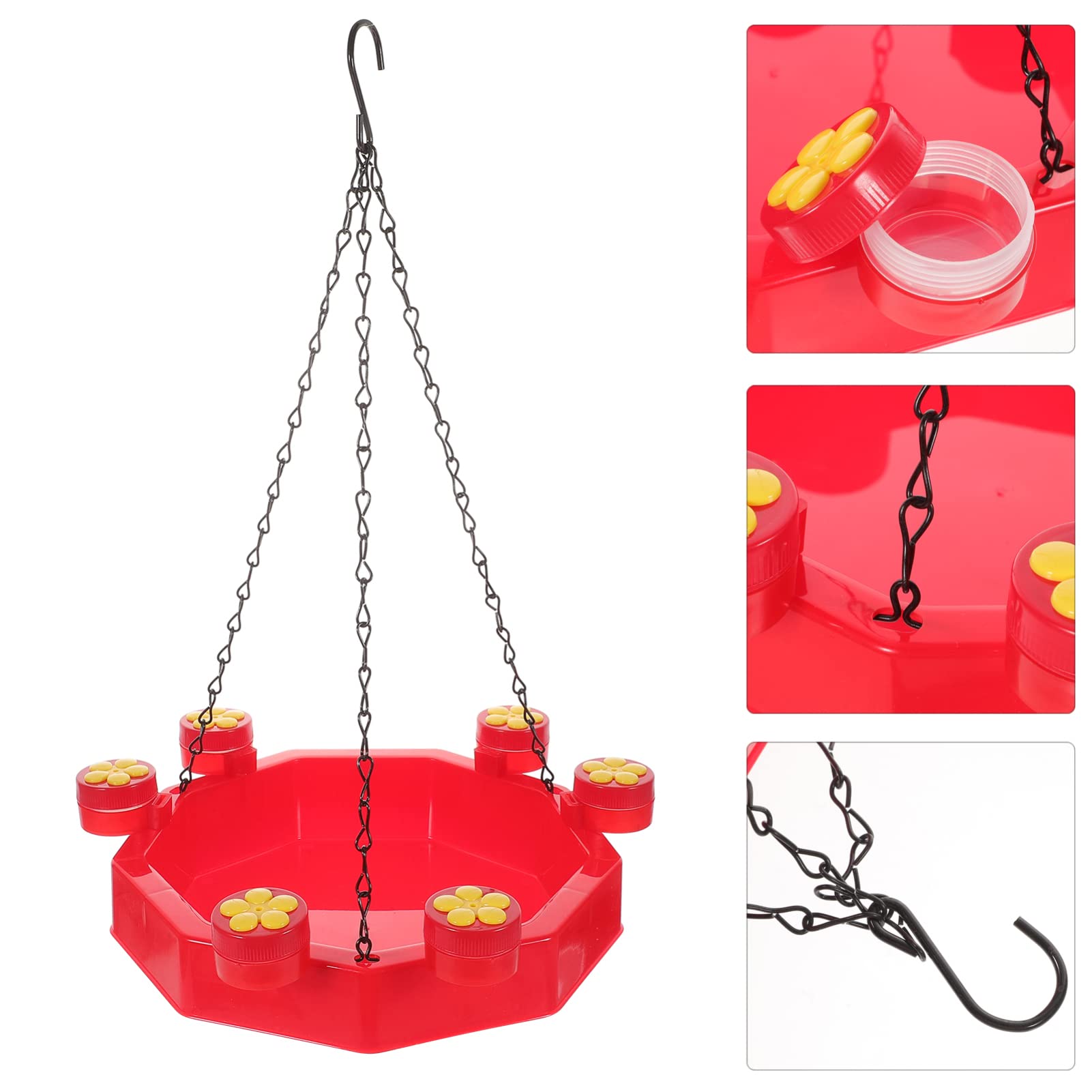 Yardwe 2 Sätze -Feeder Vogelhäuschen für kleine Vögel Keine Vogelhäuschen Käfig Bahnhof Haustier Pole Balkon vogelhäuschen Vogelfütterungsgerät Vogelfütterer Aluminiumlegierung rot
