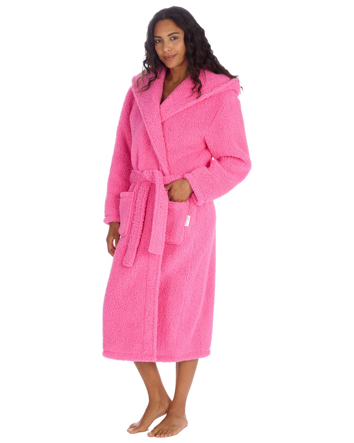 Undercover Women's Bubblegum Borg Hooded Dressing Gown 34B2185 Medium