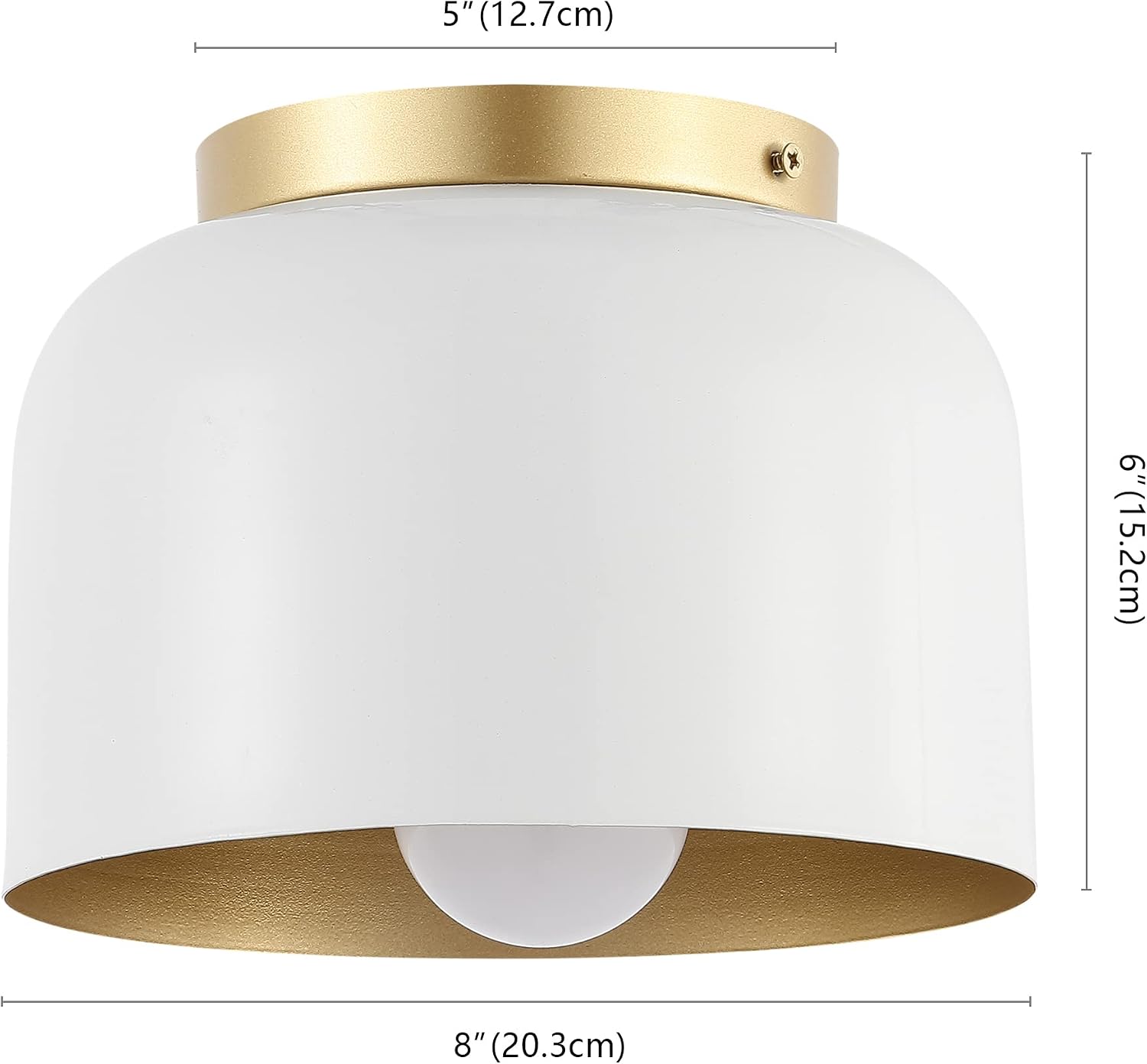 SAFAVIEH Lighting Collection Peale Modern Contemporary White/Gold Flush Mount (LED Bulb Included)