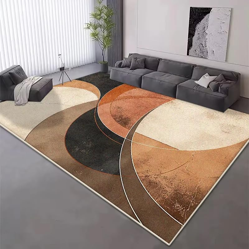Tapis géométrique moderne 180x200cm lavable et pliable pour grand salon nordique