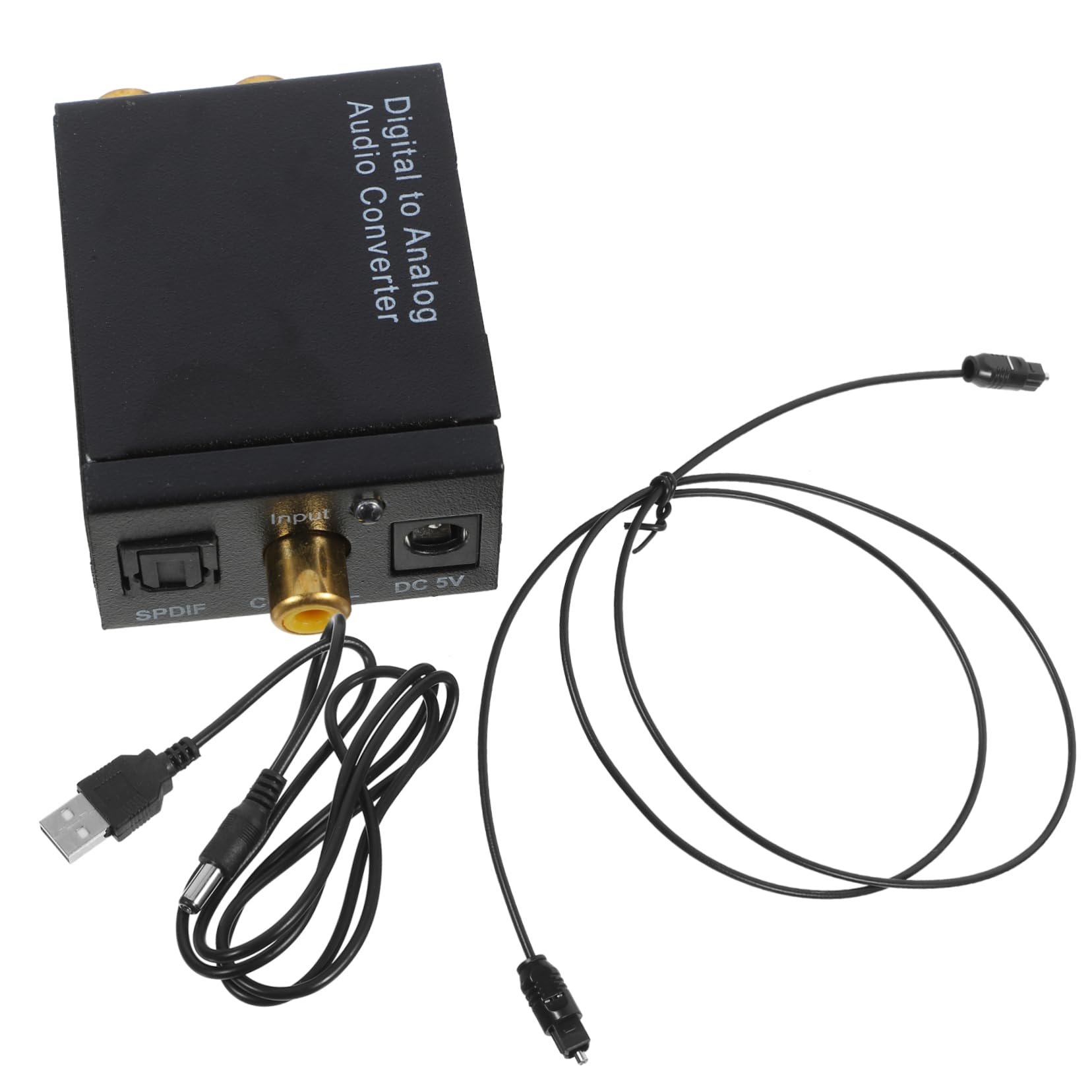 Gatuida Convertitore Audio Digitale da 3 Pezzi Segnale Coassiale Ad Analogico S/nessun Rumore Facile da Installare Nero
