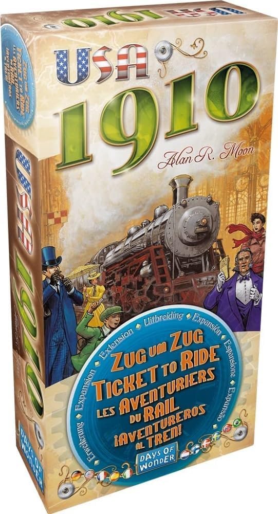 Days of Wonder Ticket to Ride USA 1910 Board Game Expansion Ages 8 Plus For 2 to 5 Players, Multicolour