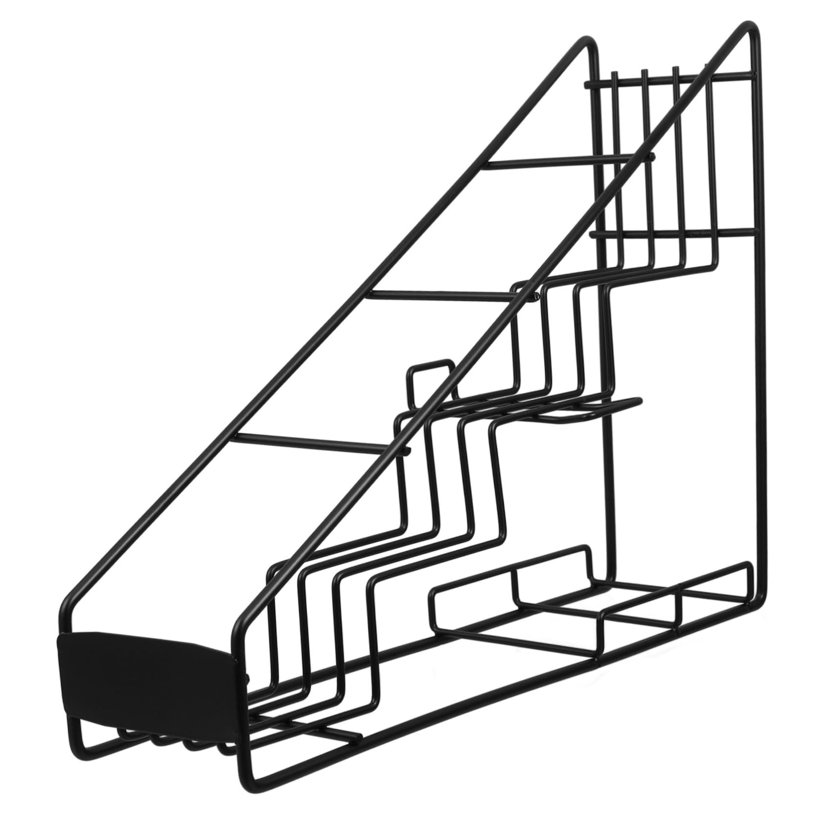 Luxshiny Stainless Steel Syrup Display Rack Black Storage Organizer for Coffee Shops and Home Use Easy Access Syrup Shelf for Clutter Countertops