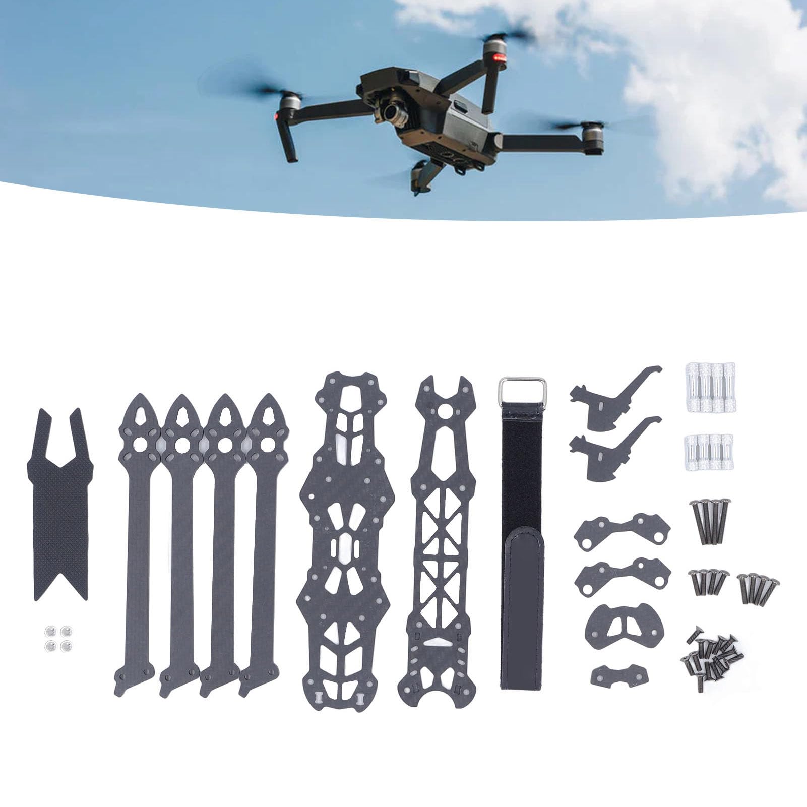 Telaio per Drone da Corsa RC da 7 Pollici 295 Mm, Kit Telaio per Drone da Corsa FPV in Fibra di Carbonio Compatibile con RF Kiss F3 F4 F7 (rosso