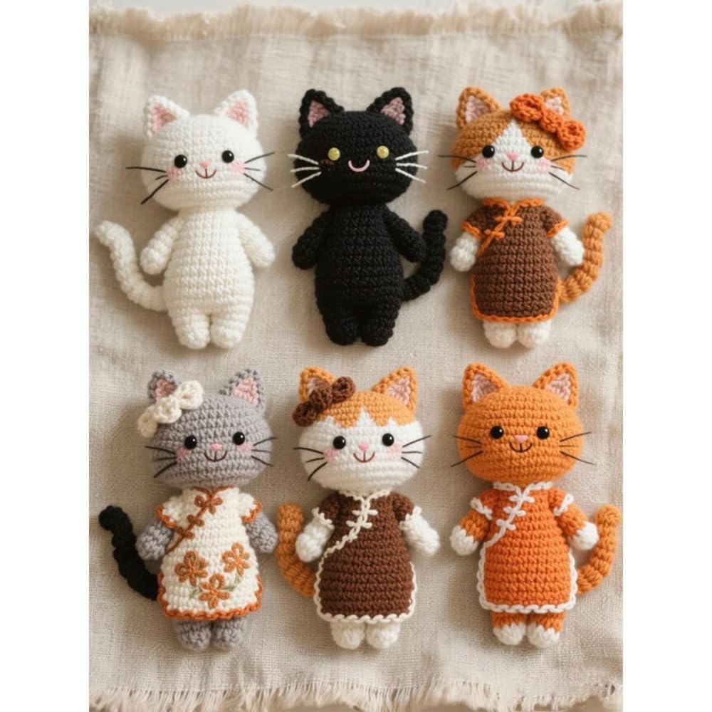 ハンドメイド デカネコキーホルダーチャームセット 猫 チャーム ハンドメイド デカネコキーホルダーチャームセット