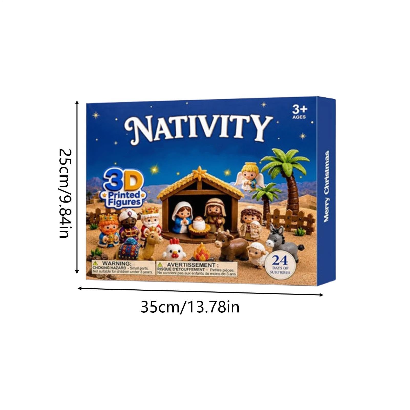 Calendario 'Avvento Natalizio Presepe Calendario 'Avvento 24 Giorni con | Set Presepe Giocattoli Per Casa Appartamento Camera Da Scrivania Mensola Mobile TV