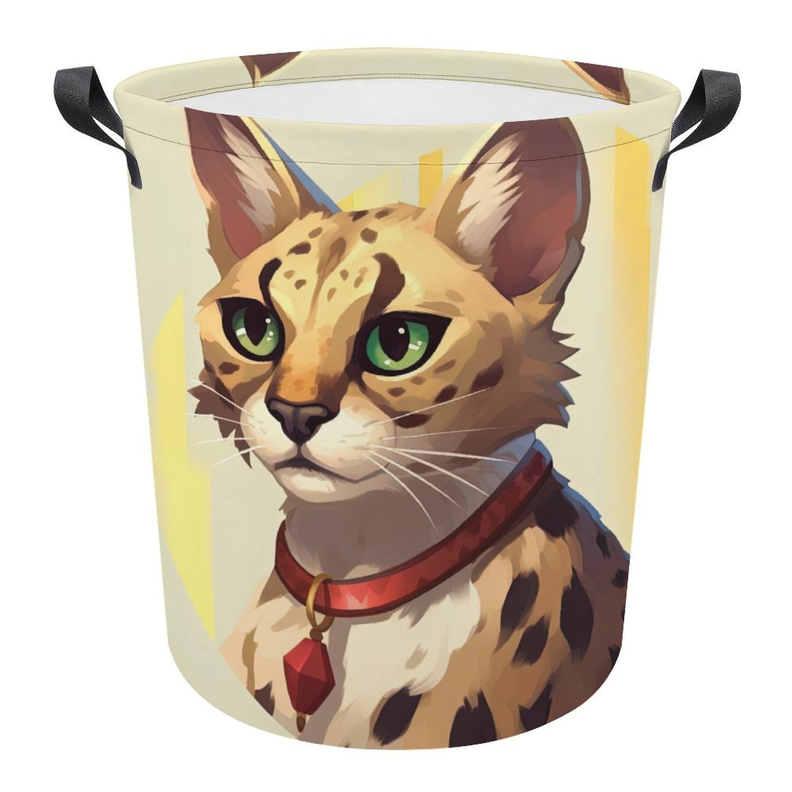Cesta de lavadero moderno impermeable con divertido diseño de gato genial