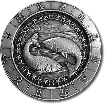 1 oz .999 Fine Silver Zodiac Round Pisces The Fish Feb 19 Mar 20