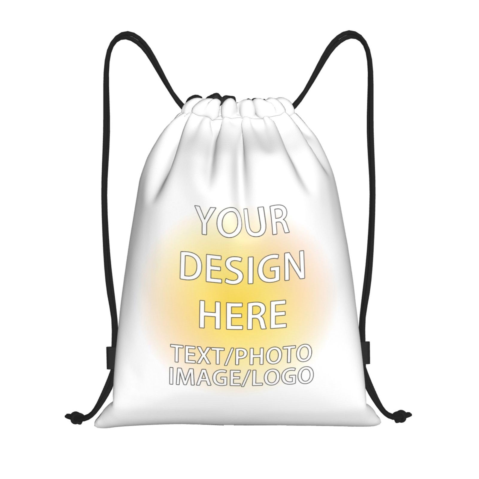 ROHBVMN UHBVN Personalised Backpack, custom Drawstring Bag, Sports Bags for Men and Women, Swimming Bag Waterproof, Cinch-bag Add Your Text/Logo, Perfect for Sports