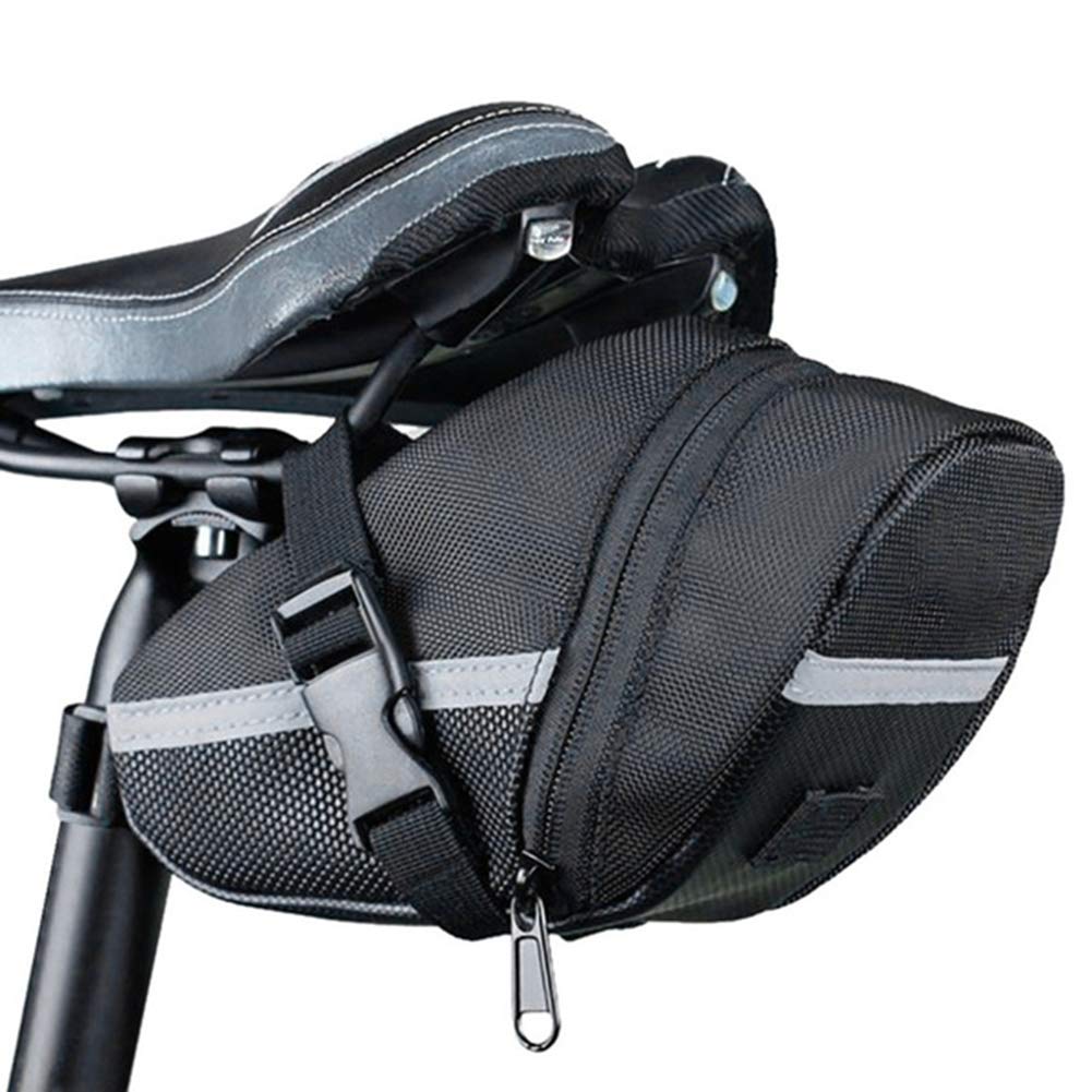 Waterproof Bike Bag Bicycle Storage Bags Tail Tool Underseat Handlebar Bag Bike Top Tube Saddle Seat Bag, Strap-On Bike Saddle Bag Seat Bag Cycling Bag Black