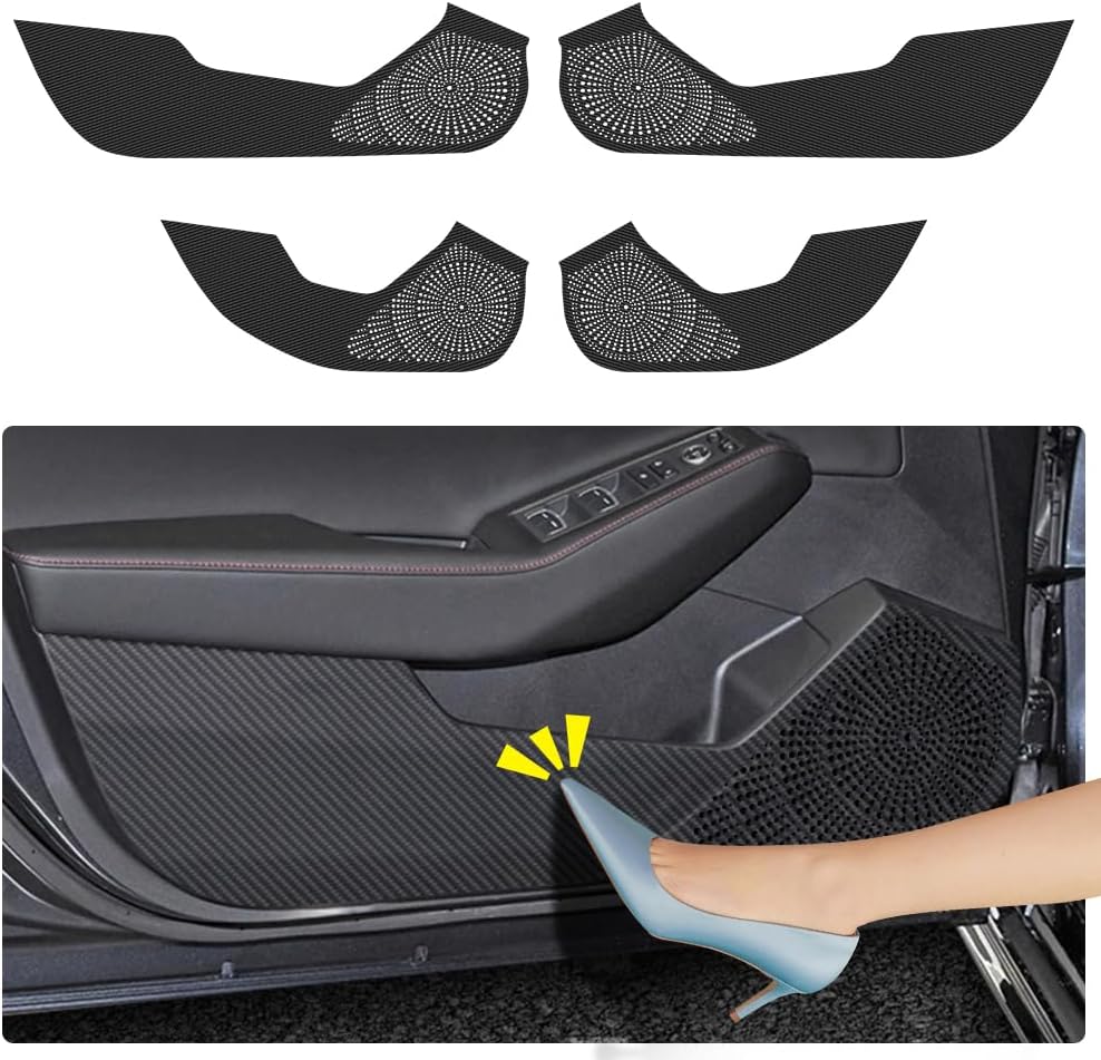 Car Door Anti Kick Pad for Honda Accord 2023 2024 2025 2026 Hybrid Accessories Carbon Fiber Style Leather Sticker Door Sill Protector Cover Edge Guard Side Mat Interior Decoration Dirty Stickers