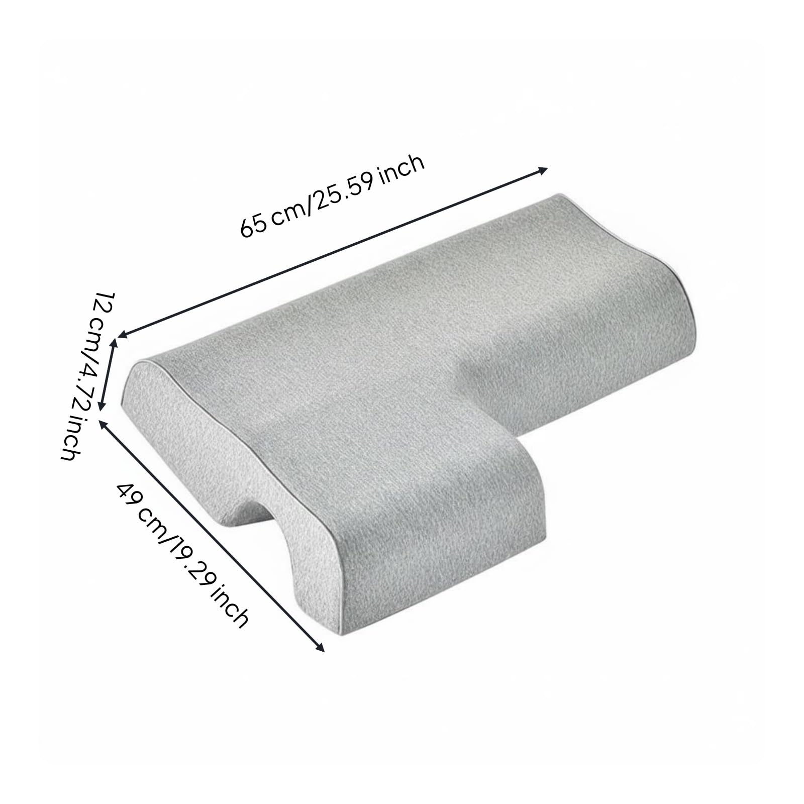 Cuscino per Coppie Antiformicolio Ortopedico Memory con Scelta Lato Destro Sinistro per, Grigio Scuro - Modello Braccio Sinistro, Cuscino Per Coppia 80 48 11cm