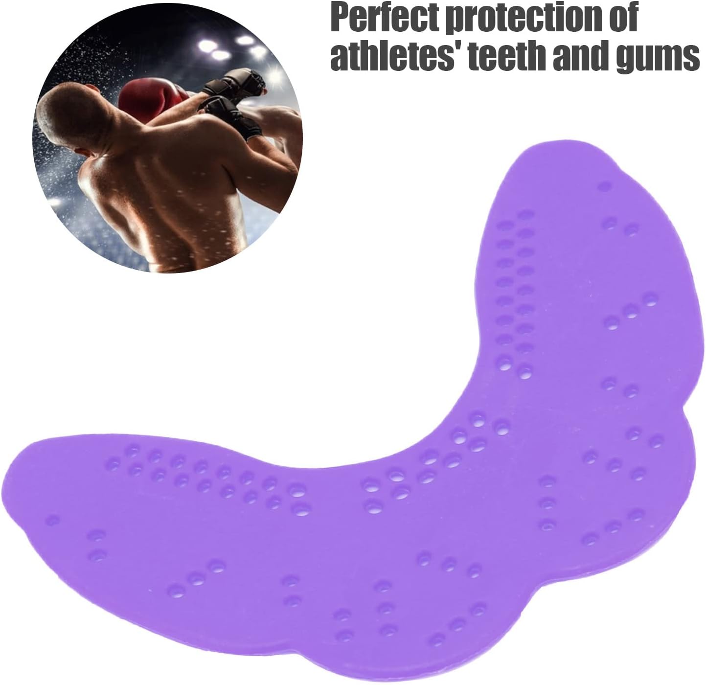 Sports Mouth Guards, Portable EVA Athletes Boxing Mouthguard Shock Mouth Guards Mouth Protector Tool Athletes Boxing Mouthguard for Basketball Football Taekwondo (Purple)
