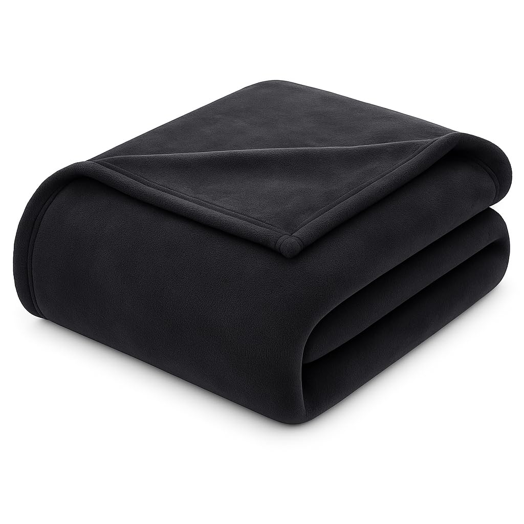 Bella Nights Sherpa Fleece Faux Fur Mink Throws Soft & Cozy Bed Blankets for Comfort & Warmth (Charcoal, Double (150 x 200))