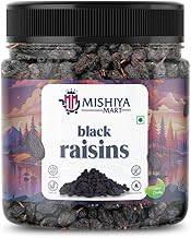 MISHIYA MARTBlack Raisins | Kishmish | Fresh Pure Seedless Kismis Raisins | Dry Fruit|Rich in Iron, Fibre, Potassium & Boosts Immunity | Healthy Snacks | Dry Fruit - 500gm