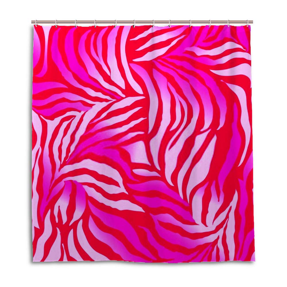 Rideau de douche polyester zèbre rose Chehongg haute résistance