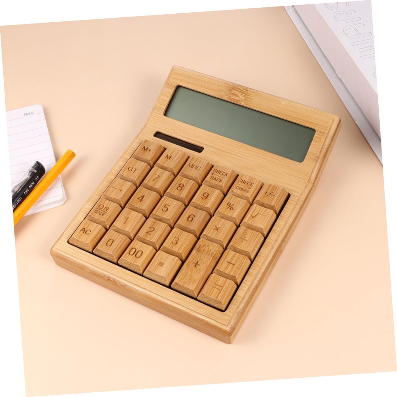 Uonlytech 29-Key Solar Calculator Portable Electronic Basic Office Calculator with Tilt Display Compact Design for Home School Use