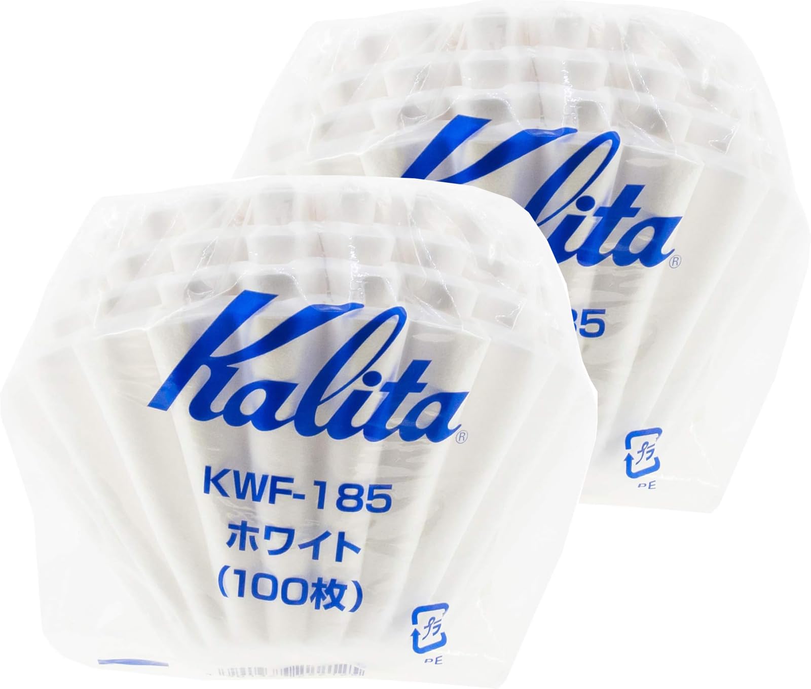 Kalita コーヒーフィルター ウェーブシリーズ ホワイト 2~4人用 100枚入り KWF185#22212 2個セット