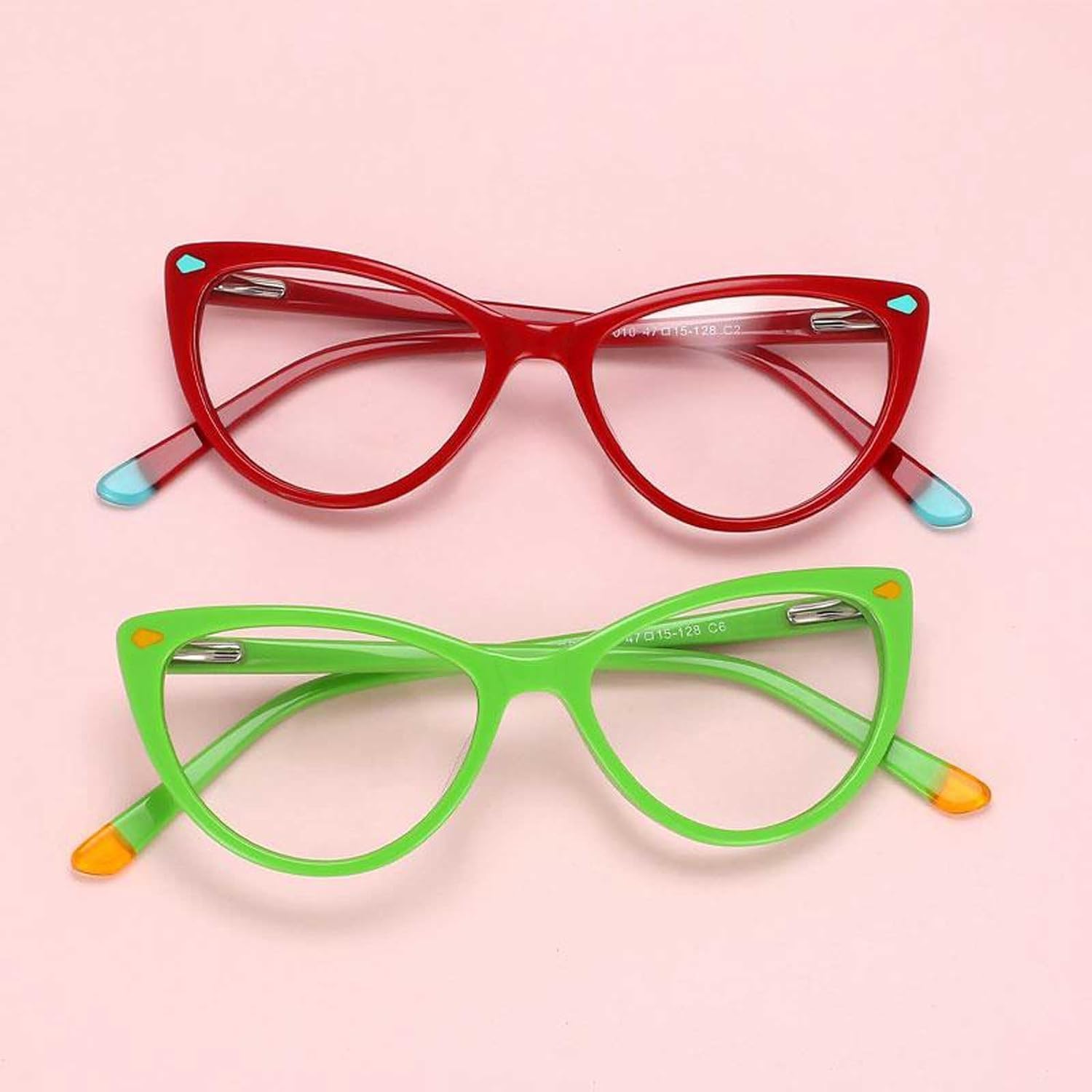 Montature Montature per Occhiali Carine Montature per Occhiali in Acetato Cat Eye Montature per Occhiali ottici Occhiali Portatili da 120 * 128 mm Unisex Comodo da Indossare