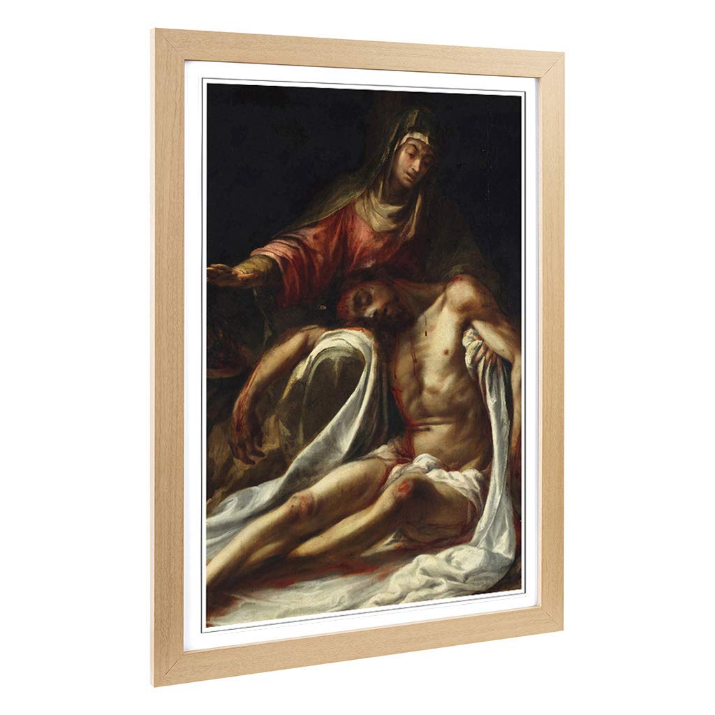 Big Box Art Framed Print of Juan de Valdes Leal Pieta Design | Wall Art Picture | Home Decor for Kitchen, Living, Dining Room, Bedroom, Hallway, Office, Oak, A2 / 24.5x18 Inch / 62x45cm